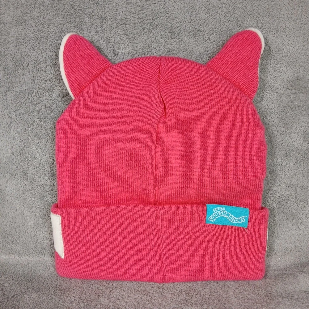Squishmallows Beanie Youth OSFM Fifi the Fox Pink Acrylic Knit Hat